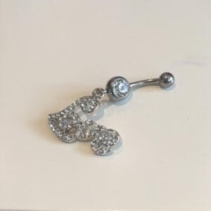 Navelsmycke med hänge - Love