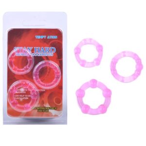 Trippelset Klarrosa Penisringar