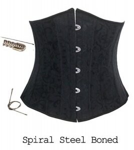 Svart underbystkorsett med tryckt blommönster & stringtrosa 4XL